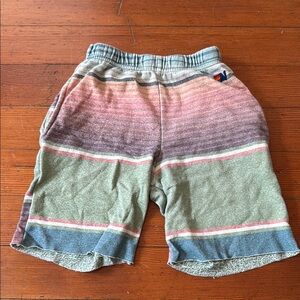 Aviator Nation Pink and Green Striped Shorts